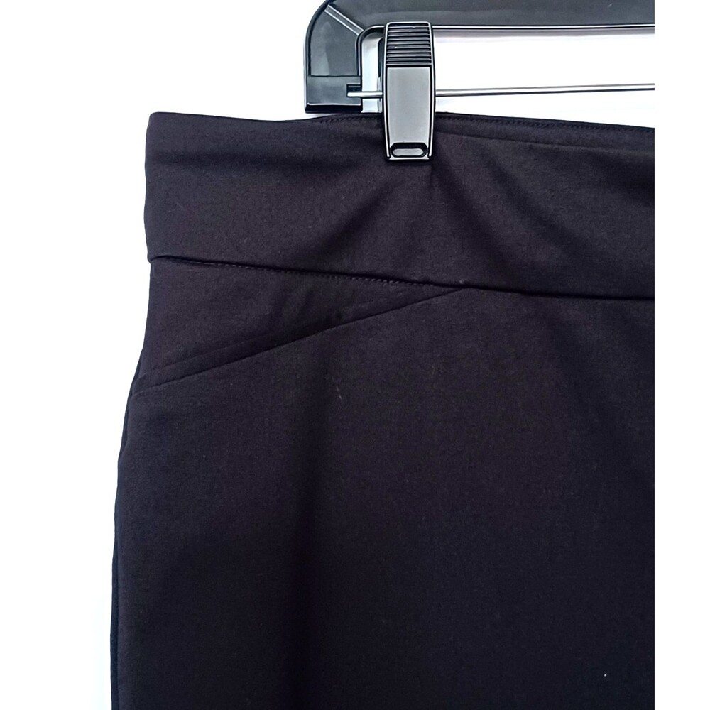 Dalia Women’s XL Black Straight Leg Dress Pants Flat Front Stretch Back Pockets - Picture 3 of 12